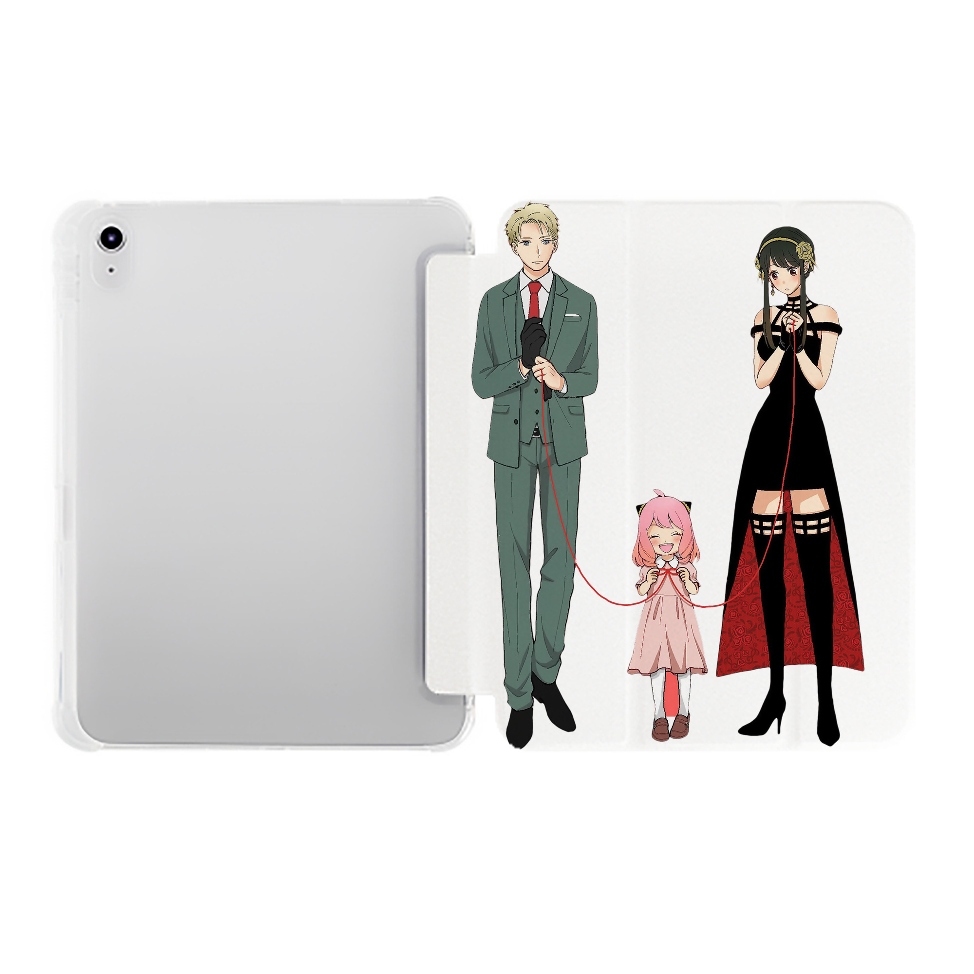（画像用） SPY×FAMILY间谍家家酒 IPad ケース ペン収納付き 三つ折りスタンド PUレザー×シリコン 対応機種9.5/10.5/10.9インチ